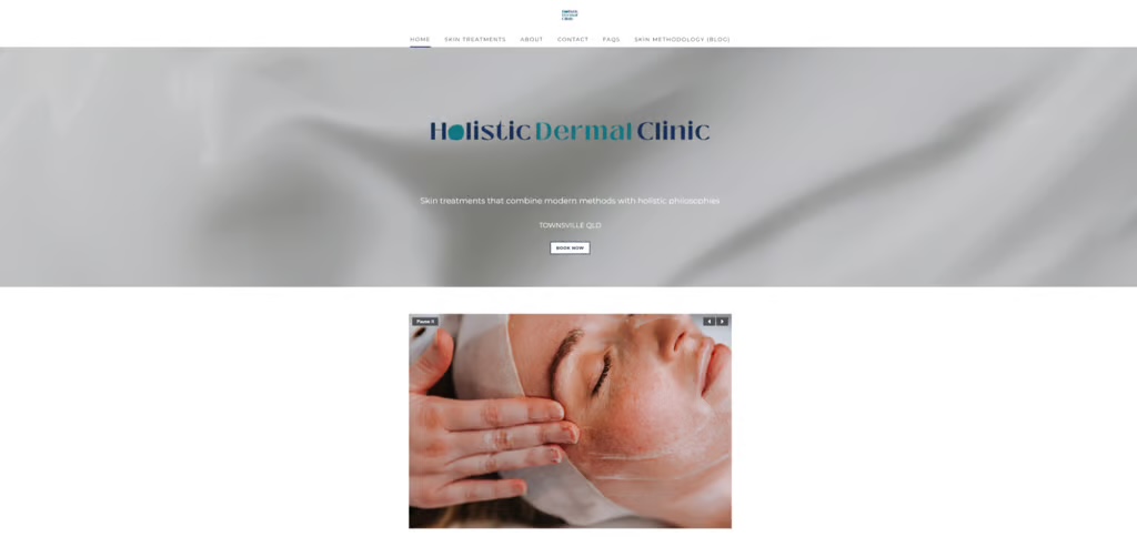 Holistic Dermal Clinic website using Josephine Carter Photography brand images