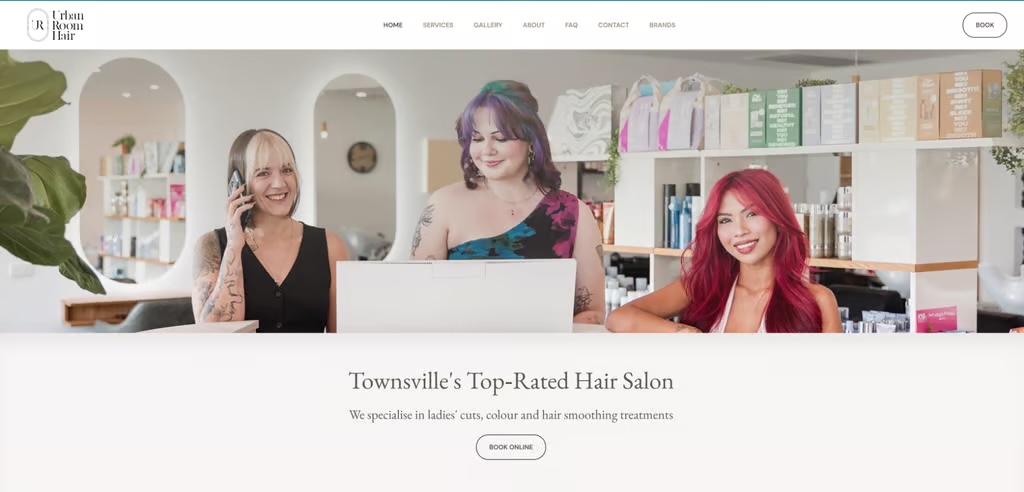 Urban Room Hair website using Josephine Carter Photography brand images